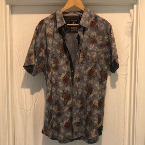 Indigo Star Flower Print Polo